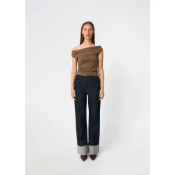 Himamd off shoulder top chocolate c