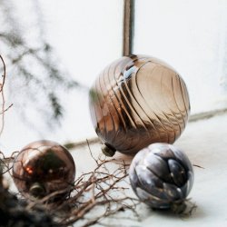 House doctor julekugle fluted amber