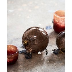 House doctor julekugle fluted amber