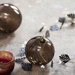 House doctor julekugle fluted amber