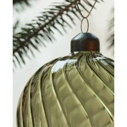 House doctor julekugle fluted grn