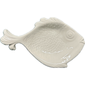 Hvid fisk canape sk�l 20x13 cm