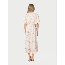 Illana sateen print dress creme