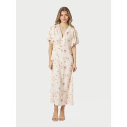 Illana sateen print dress creme