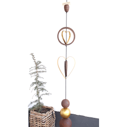 Iron heart outline gold small