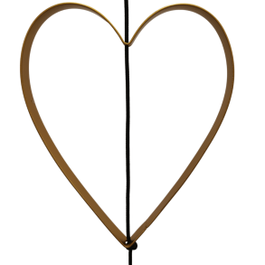 Iron heart outline gold large