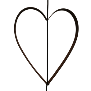 Iron heart outline rust medium