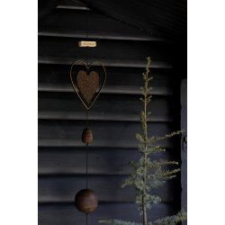 Iron heart outline rust small