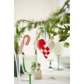 Julehjerte - r�d/hvid