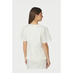 Jules summer stripe blouse taupe st