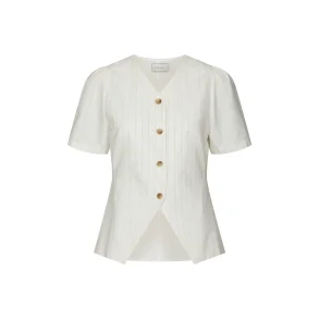 Jules summer stripe blouse taupe st