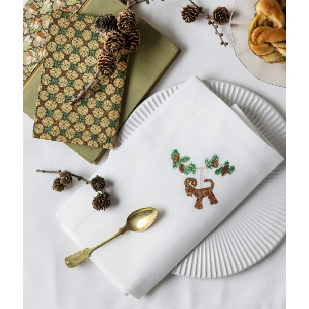 Juleserviet med halmbuk 