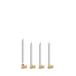 Juletrslys med klips 1,3x13,8 cm white