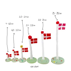 Klassisk dannebrog grn dot 14 cm