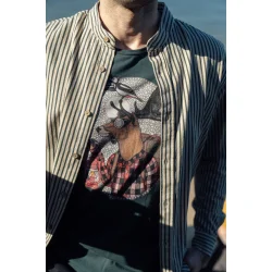 Klvedal shirt green gables/white pepper