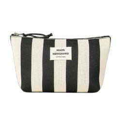 Knit stripe hof make-up bag black
