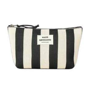 Knit stripe hof make-up bag black