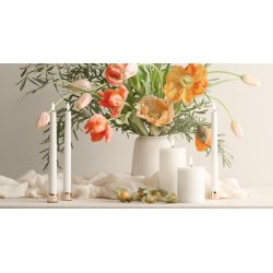 Kronelys 2,3x25 cm nordic white