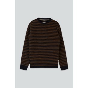 Faroese fisher knit navy/brown 