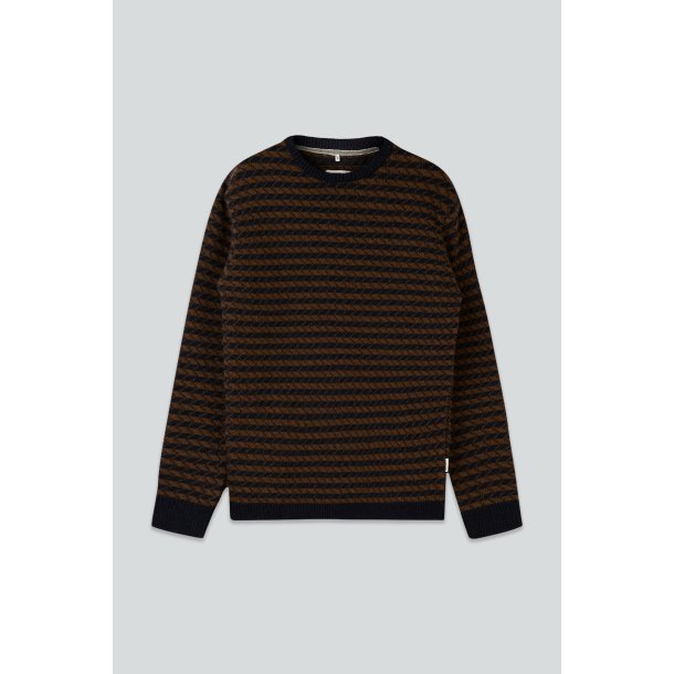 Faroese fisher knit navy/brown 