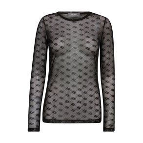 MMLoretta velvet mesh blouse black 