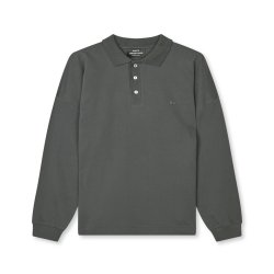 Light terry polo sweat asphalt 
