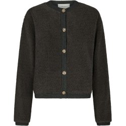 Limo fluffy knit cardigan antracit 