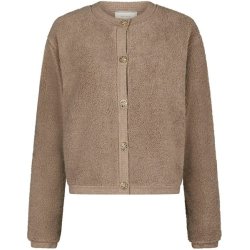 Limo fluffy knit cardigan dark sand