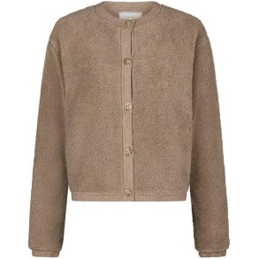 Limo fluffy knit cardigan dark sand