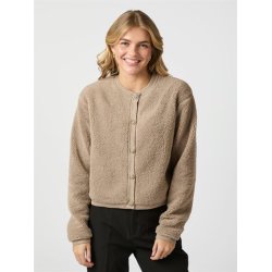 Limo fluffy knit cardigan dark sand