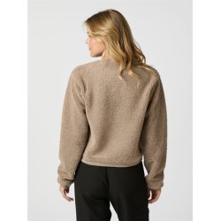 Limo fluffy knit cardigan dark sand
