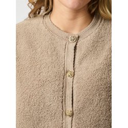Limo fluffy knit cardigan dark sand