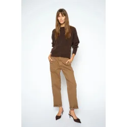MMAymen len pant dark camel ankle