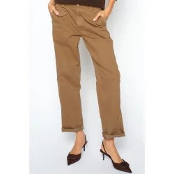 MMAymen len pant dark camel ankle