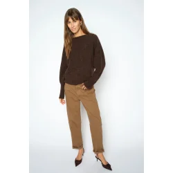 MMAymen len pant dark camel ankle