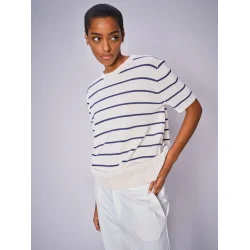 MMFinlo paper ss knit ecru