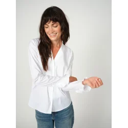 MMHassie pleat shirt white