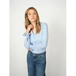 MMHassie pleat shirt brunnera blue