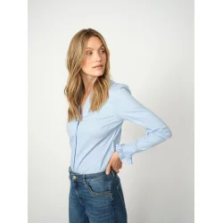 MMHassie pleat shirt brunnera blue