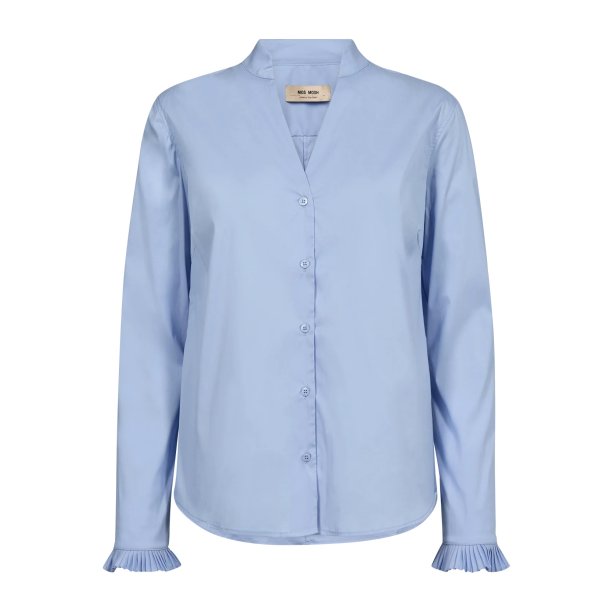 MMHassie pleat shirt brunnera blue