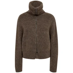 MMHulda knit zip cardigan bracken 