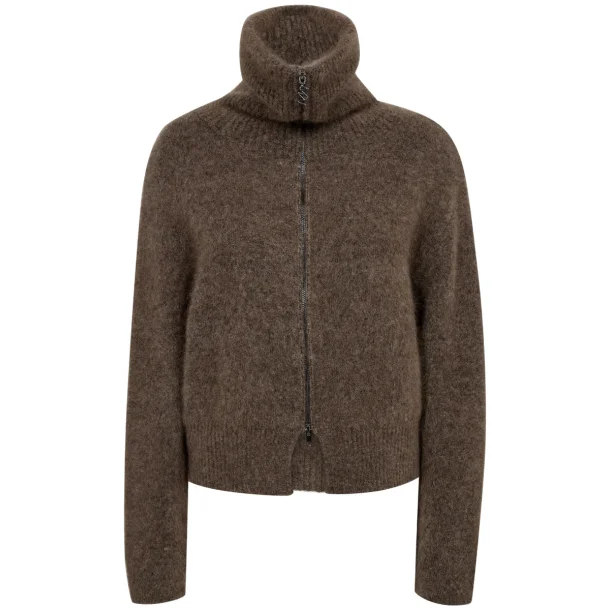 MMHulda knit zip cardigan bracken 