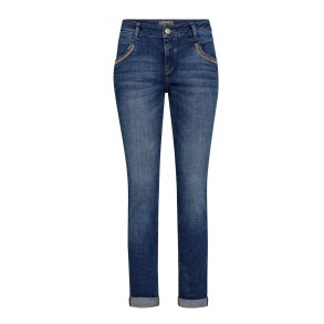 MMNaomi ricamo jeans mid blue 