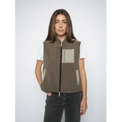 MMRowe eli teddy vest dusty olive