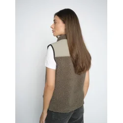 MMRowe eli teddy vest dusty olive