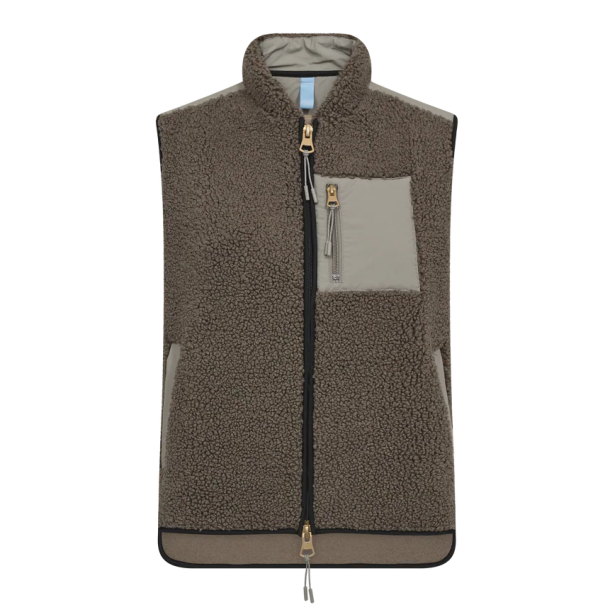 MMRowe eli teddy vest dusty olive