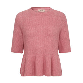 MMThora ss o-neck frill knit dusty rose
