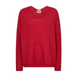 MMThora v-neck knit chinese red