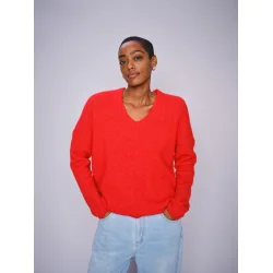 MMThora v-neck knit chinese red