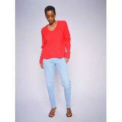 MMThora v-neck knit chinese red